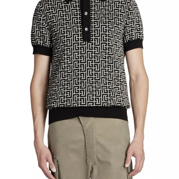 Balmain Monogram Wool & Linen
Polo Shirt - Picture 3 of 6
